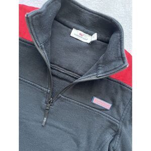 Vineyard Vines Pullover  Women's Size S Black/Red Cotton 1/4 Zip